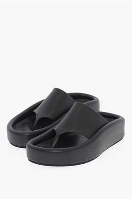 Sandalias de tiras de piel sintética MM6 en color negro