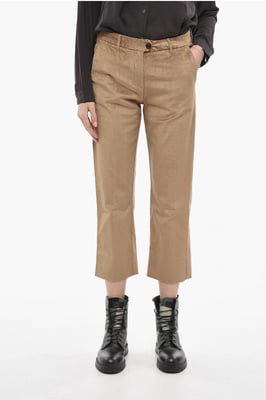 Pantalones anchos de pana en beige