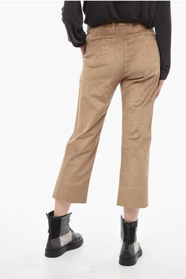 Pantalones anchos de pana en beige