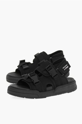 Sandalias de doble hebilla con calcetines de LI-NING en color negro