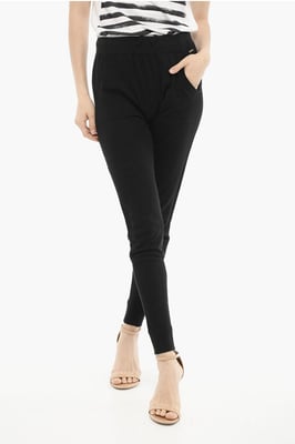 Leggings de verano de algodón con malla lateral en negro