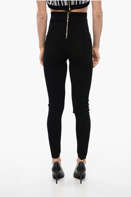 Leggings de cintura alta de punto abierto