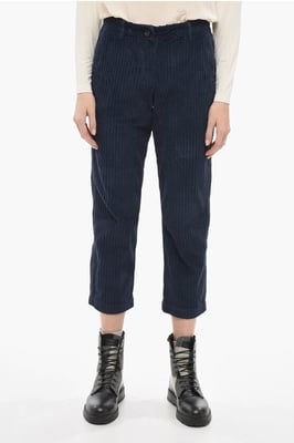 Pantalones de pana de corte ancho en azul