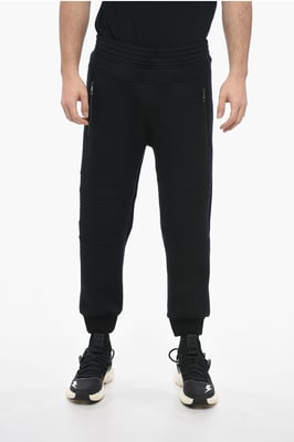 Pantalones deportivos ajustados de neopreno para motociclistas en negro