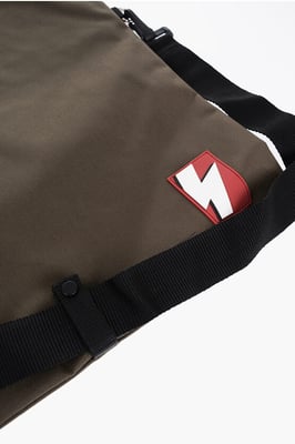 Bolso maxi bicolor con bandolera extraíble en verde