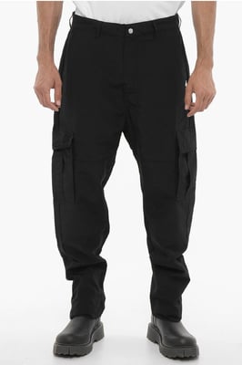Pantalones cargo de nailon con logotipo bordado en negro