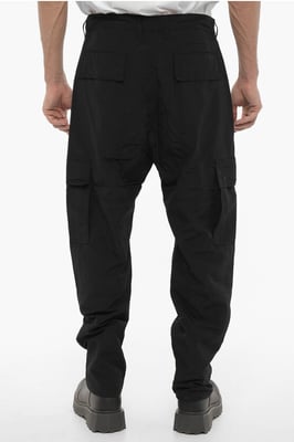Pantalones cargo de nailon con logotipo bordado en negro