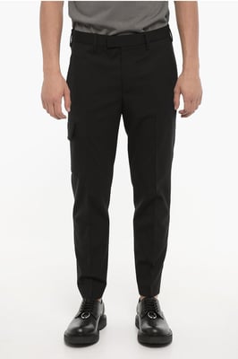 Pantalones cargo ajustados de cintura regular en negro