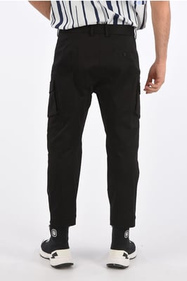 Pantalones cargo de motocross con ajuste ergonómico y pernera ancha en negro