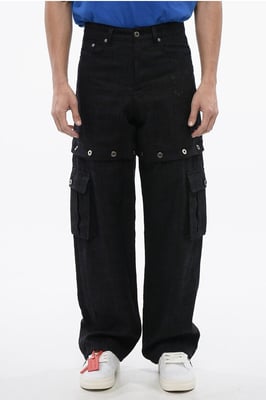 Pantalón de lino 90SLOGO con diseño modular en azul