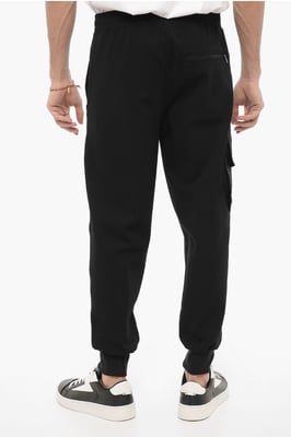 Pantalones cargo ajustados con cintura con cordón en negro