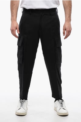 Pantalones cargo FIREMAN de mezcla de seda en negro