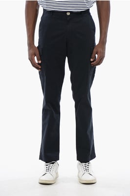 Pantalones cargo de algodón elástico en azul