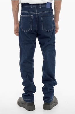 Vaqueros rectos de corte regular con costuras visibles de 21 cm en azul