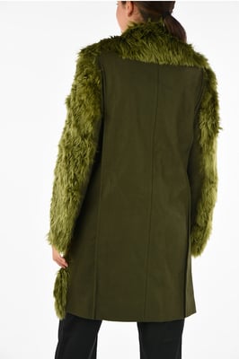 Abrigo de piel auténtica de alpaca MM1 en verde
