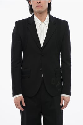 Blazer formal VARS de lana virgen con parche de logotipo en negro