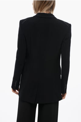 Blazer TORIKO con solapa de pico y cadena con logotipo en negro