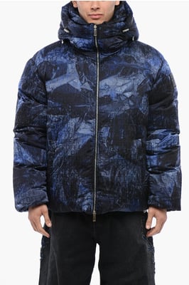 Chaqueta acolchada SIERRA LEONE con estampado de monograma en azul