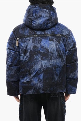 Chaqueta acolchada SIERRA LEONE con estampado de monograma en azul