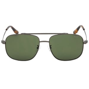 Gafas de sol BMW con montura metalizada brillante y lentes verdes