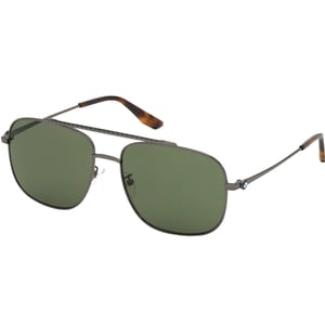 Gafas de sol BMW con montura metalizada brillante y lentes verdes