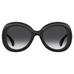 Gafas de sol negras con montura redonda y llamativa de Moschino