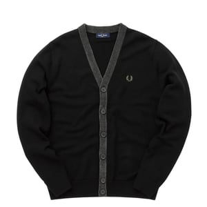 Cárdigan Con Tapeta De Chenilla Negra De Fred Perry