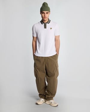 Camiseta Polo de Cuello con Contraste Lyle & Scott - Blanca