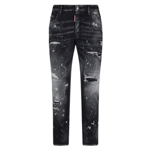 Vaqueros skater con lavado negro y salpicaduras de pintura de Dsquared2