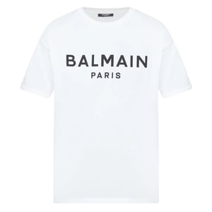 Camiseta blanca con el logotipo de la marca Balmain Paris Bold