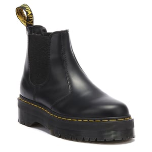 Botas Negras Pulidas Cuadradas para Mujer Dr. Martens 2976