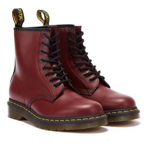 Botas de cuero rojo cereza lisas para mujer Dr. Martens 1460