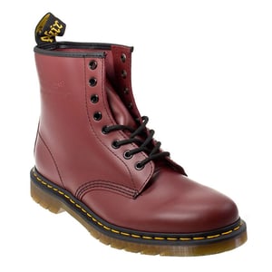 Botas de cuero rojo cereza lisas para mujer Dr. Martens 1460