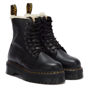 Botas para Mujeres Dr. Martens Jadon Pisa con Forro de Piel - (Negro)