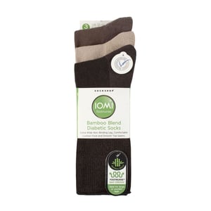 Paquete de 3 calcetines diabéticos de bambú extra anchos para piernas hinchadas