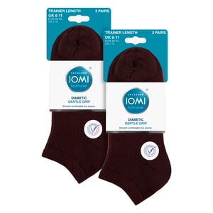 Paquete de 6 calcetines de entrenamiento para hombres diabéticos | Calcetines de tobillo ancho con acolchado en el pie