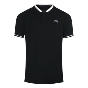 Polo Negro Con Cuello De Rayas Llamativas Cavalli Class