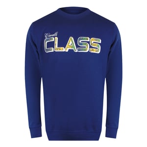 Sudadera Azul Iris Con Logotipo Floral Vibrante De Cavalli Class