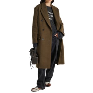 Abrigo cruzado de mezcla de lana a cuadros de Acne Studios
