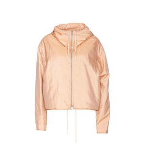 Chaqueta con capucha y cremallera de seda de mezcla de Jil Sander