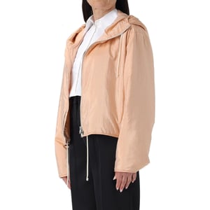 Chaqueta con capucha y cremallera de seda de mezcla de Jil Sander