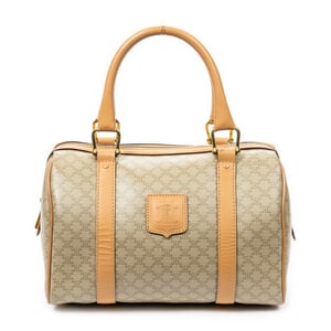Celine Vintage Mini Boston  en Beige Lona recubierta