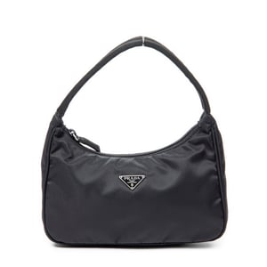 Prada Vintage Mini Zip Hobo  en Negro Lienzo