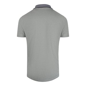 Polo Gris Con Cuello A Rayas Cavalli Class