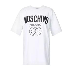 Camiseta Blanca Con Doble Sonrisa De Moschino