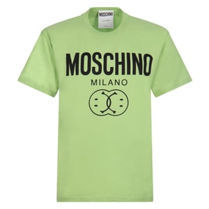 Camiseta Verde Con Doble Sonrisa De Moschino Milano