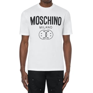 Camiseta Blanca Con El Logo De Doble Cara Sonriente De Moschino Milano