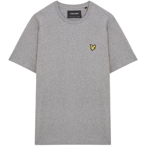 Camiseta Gris Lisa Con Cuello Redondo Y Bordado De Lyle &amp; Scott