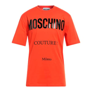 Camiseta Naranja Con Logo Brillante De Moschino Couture