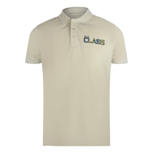 Polo Color Beige Arena Con Logo Floral Vibrante Cavalli Class